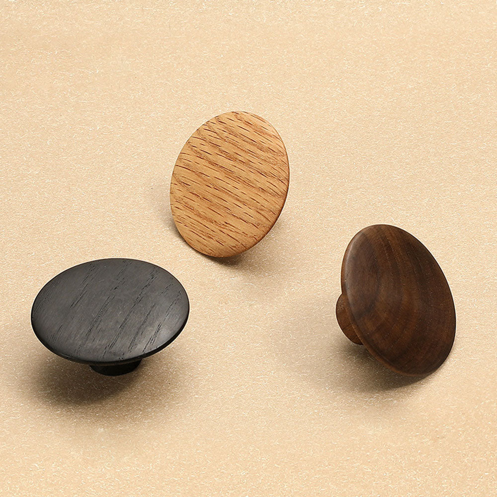 Modern Beech and Walnut D Cupboard Handles & Knobs