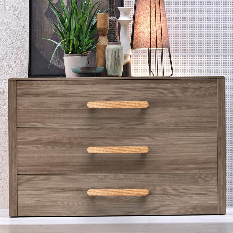 Modern Beech and Walnut D Cupboard Handles & Knobs
