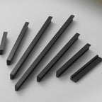 Modern Black L-Profile Finger Pull Cupboard Handles
