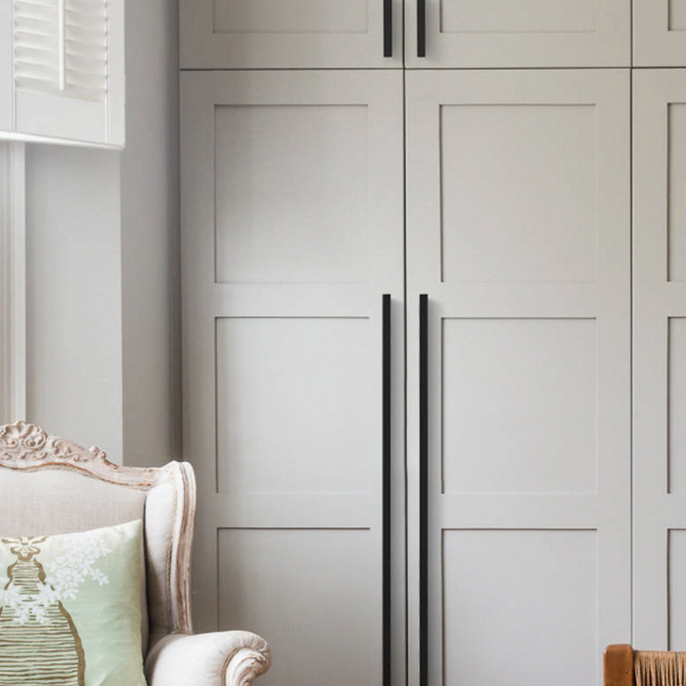 Modern Black L-Profile Finger Pull Cupboard Handles