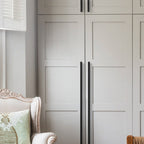 Modern Black L-Profile Finger Pull Cupboard Handles