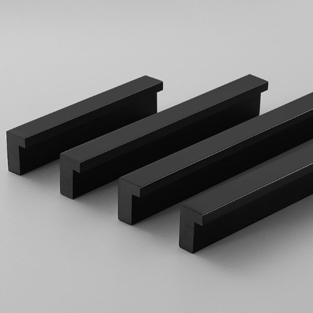 Modern Black L-Profile Finger Pull Cupboard Handles