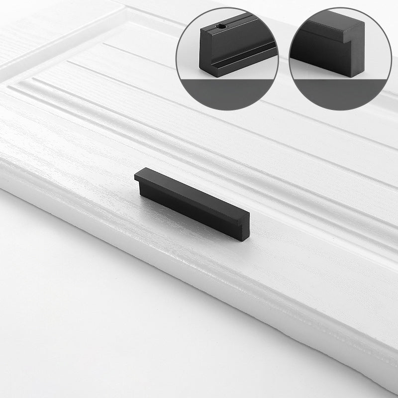 Modern Black L-Profile Finger Pull Cupboard Handles