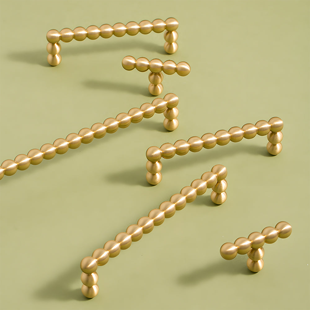 Modern Brass Bobbin Cupboard Handles & Knobs