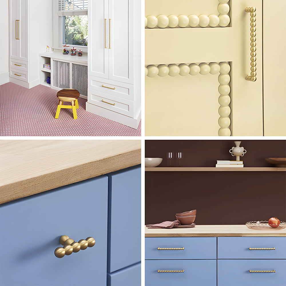 Modern Brass Bobbin Cupboard Handles & Knobs