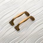 Modern Brass Bow Drawer Handles with Wide Square Feet