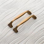 Modern Brass Bow Drawer Handles with Wide Square Feet