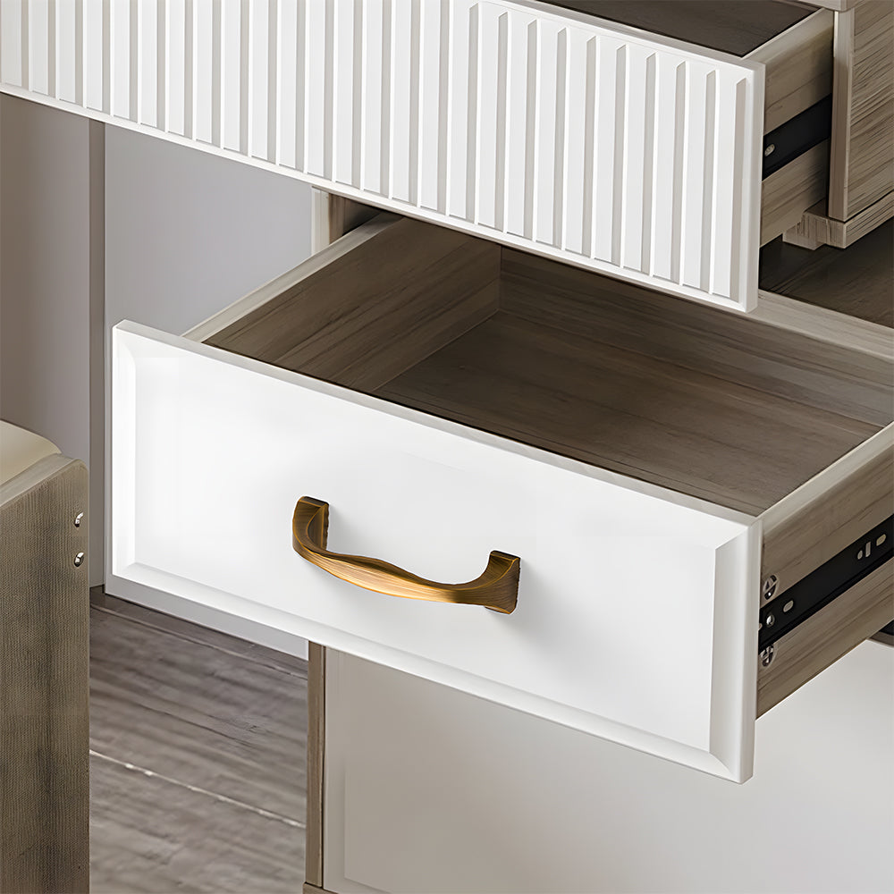 Modern Brass Bow Drawer Handles with Wide Square Feet