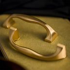 Modern Brass Bow Drawer Handles with Wide Square Feet