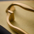Modern Brass Bow Drawer Handles with Wide Square Feet