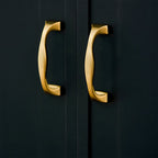 Modern Brass Bow Drawer Handles with Wide Square Feet