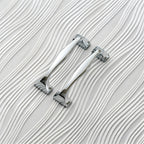 Modern Brass Bow Drawer Handles with Wide Square Feet