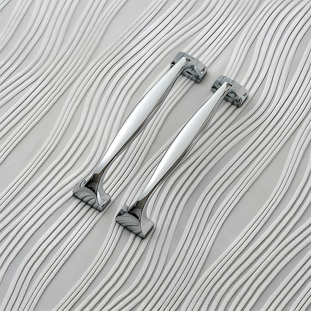 Modern Brass Bow Drawer Handles with Wide Square Feet