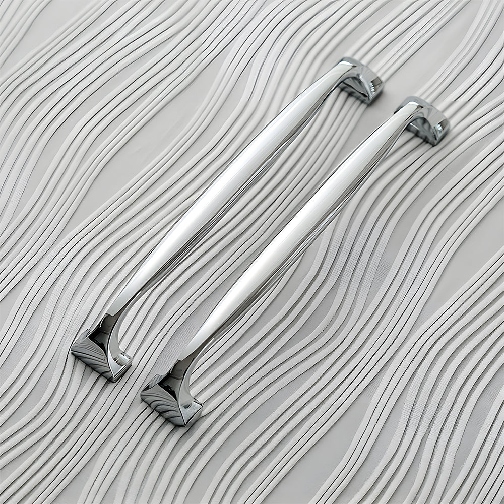 Modern Brass Bow Drawer Handles with Wide Square Feet
