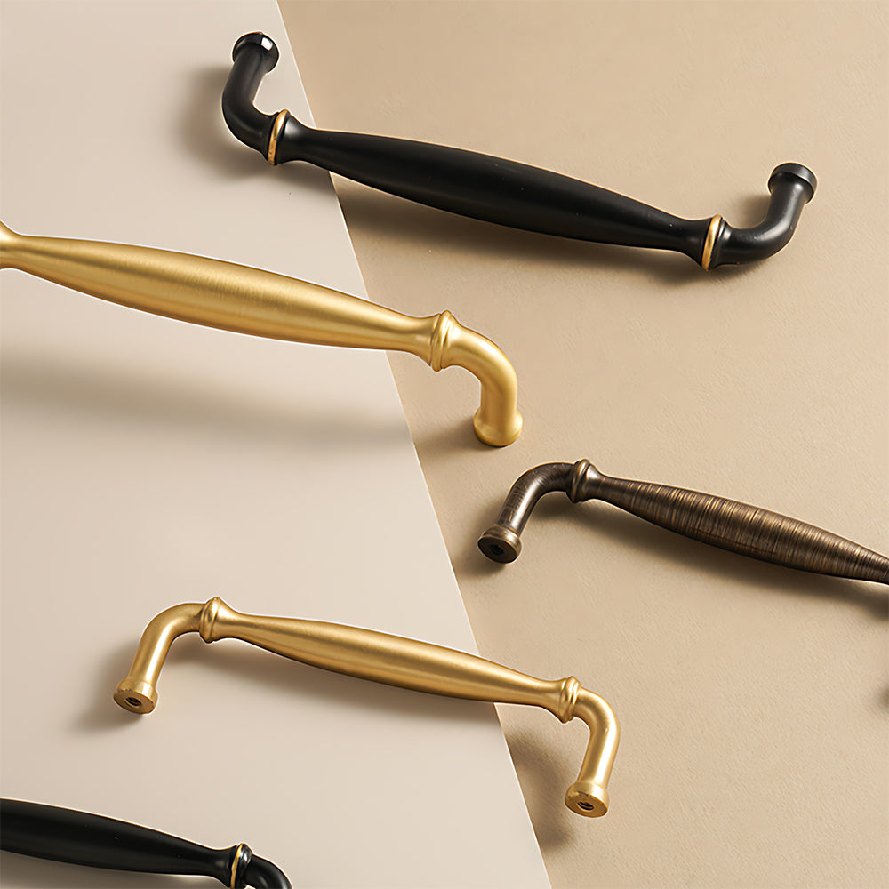 Modern Brass D Cupboard Handles with Tapered Grip