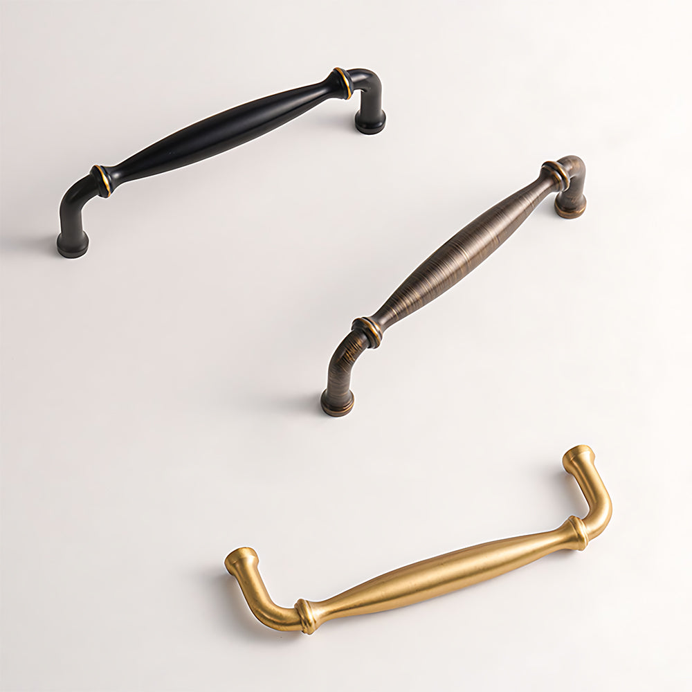 Modern Brass D Cupboard Handles with Tapered Grip