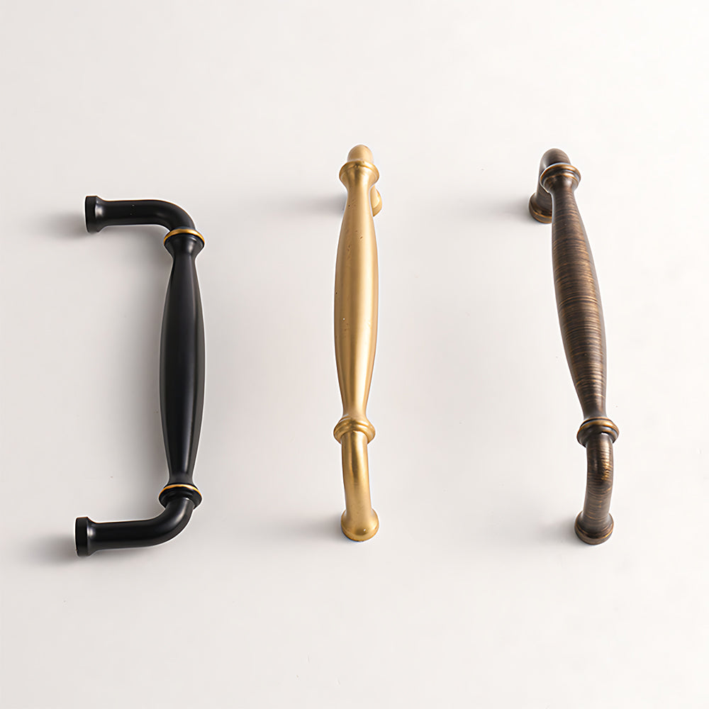 Modern Brass D Cupboard Handles with Tapered Grip