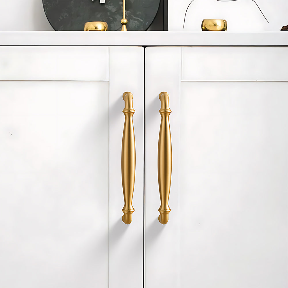 Modern Brass D Cupboard Handles with Tapered Grip