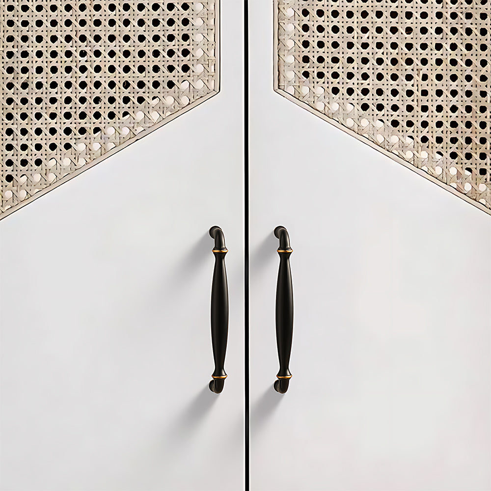 Modern Brass D Cupboard Handles with Tapered Grip