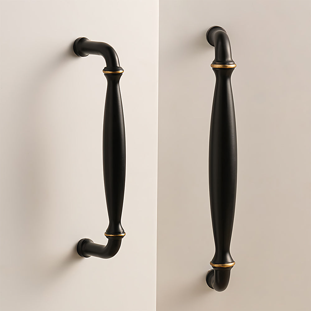 Modern Brass D Cupboard Handles with Tapered Grip