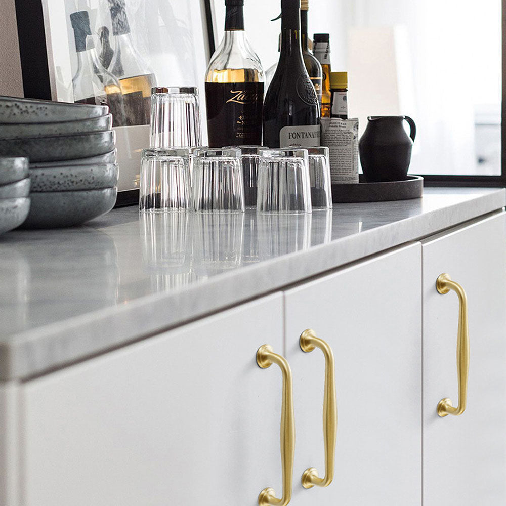 Modern Brass D Wardrobe Handles & Round Knobs