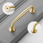 Modern Brass D Wardrobe Handles & Round Knobs