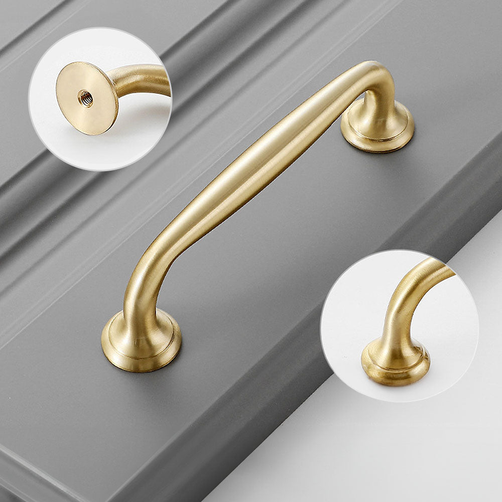 Modern Brass D Wardrobe Handles & Round Knobs