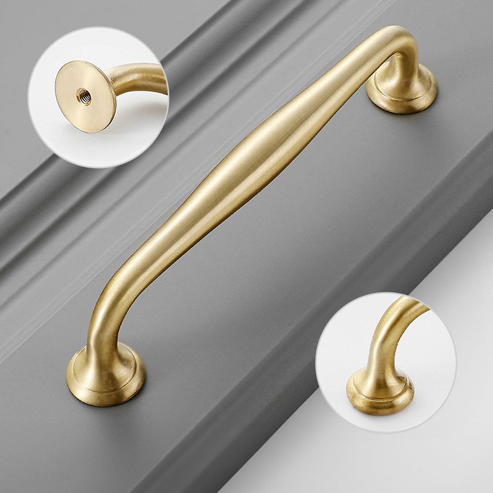 Modern Brass D Wardrobe Handles & Round Knobs