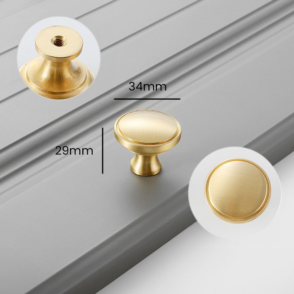 Modern Brass D Wardrobe Handles & Round Knobs