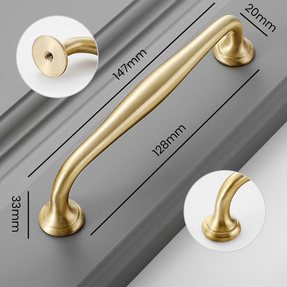 Modern Brass D Wardrobe Handles & Round Knobs
