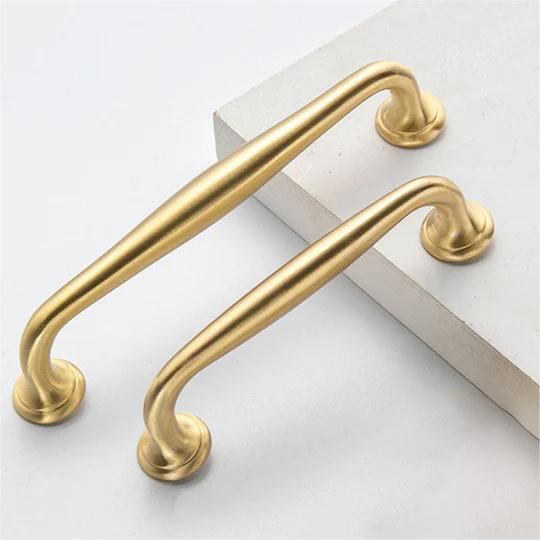 Modern Brass D Wardrobe Handles & Round Knobs