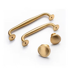 Modern Brass D Wardrobe Handles & Round Knobs