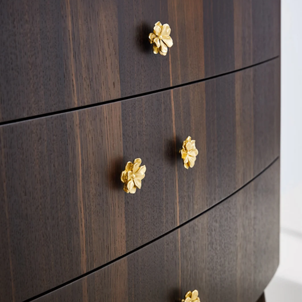 Modern Brass Flower Drawer Knobs