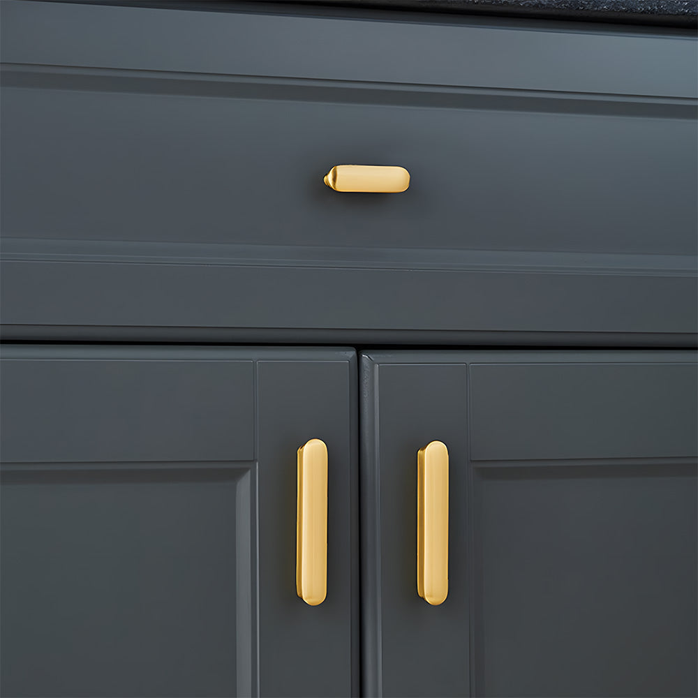Modern Brass T-Bar Cupboard Handles
