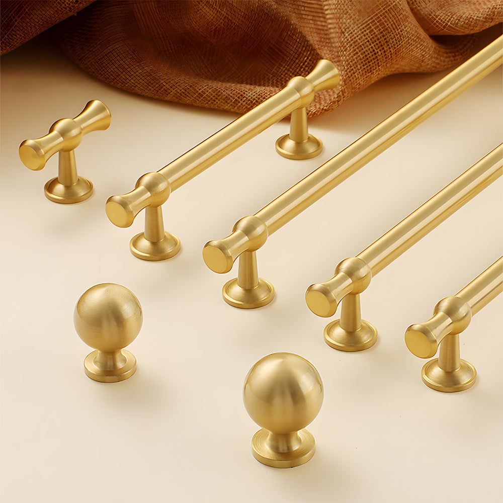Modern Brass T-Bar Cupboard Handles & Knobs