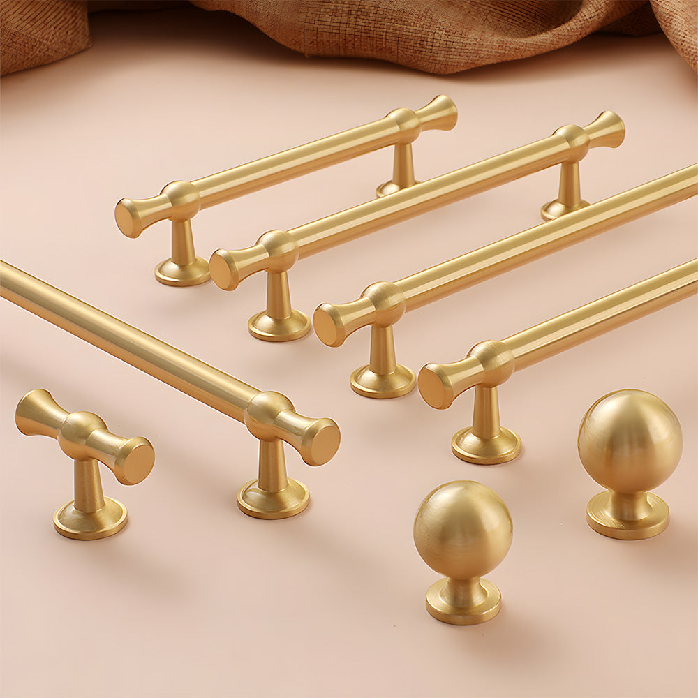 Modern Brass T-Bar Cupboard Handles & Knobs