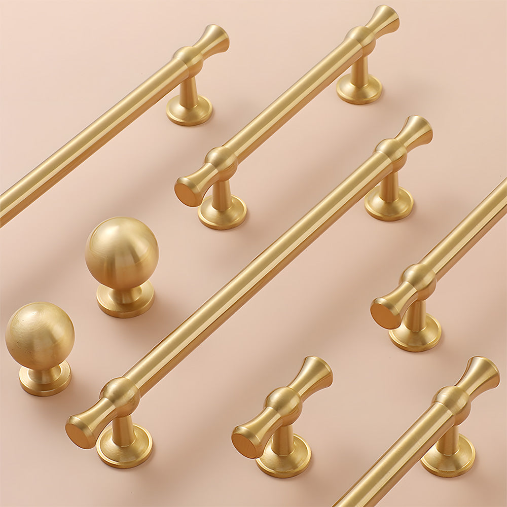 Modern Brass T-Bar Cupboard Handles & Knobs