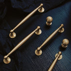 Modern Brushed Brass Wardrobe Handles with Tapered Grip