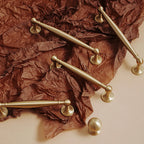 Modern Brushed Brass Wardrobe Handles with Tapered Grip