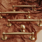 Modern Brushed Brass Wardrobe Handles with Tapered Grip