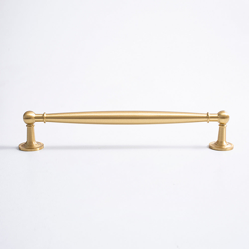 Modern Brushed Brass Wardrobe Handles with Tapered Grip