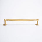 Modern Brushed Brass Wardrobe Handles with Tapered Grip