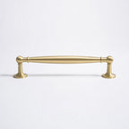 Modern Brushed Brass Wardrobe Handles with Tapered Grip