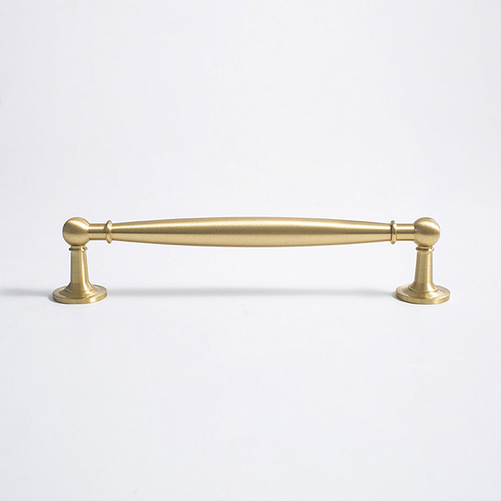 Modern Brushed Brass Wardrobe Handles with Tapered Grip