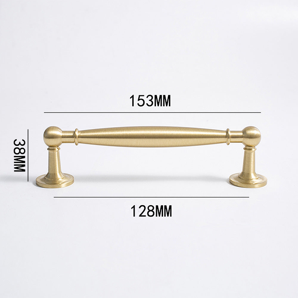 Modern Brushed Brass Wardrobe Handles with Tapered Grip