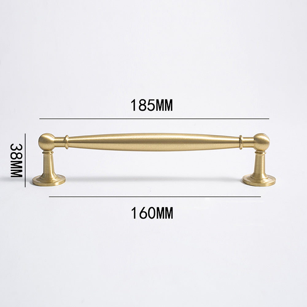 Modern Brushed Brass Wardrobe Handles with Tapered Grip