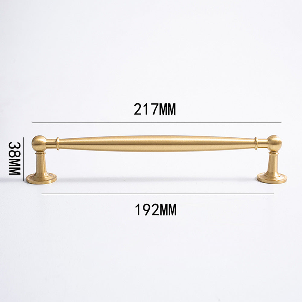 Modern Brushed Brass Wardrobe Handles with Tapered Grip