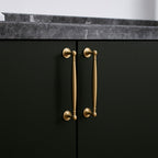 Modern Brushed Brass Wardrobe Handles with Tapered Grip