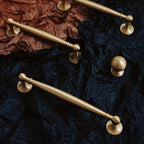 Modern Brushed Brass Wardrobe Handles with Tapered Grip