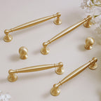 Modern Brushed Brass Wardrobe Handles with Tapered Grip